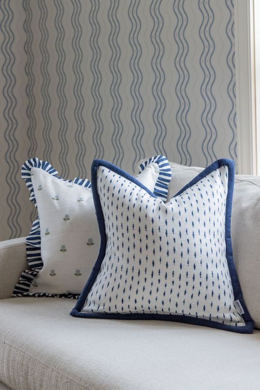 Puter | SAGA CUSHION COVER BLUE 50X50